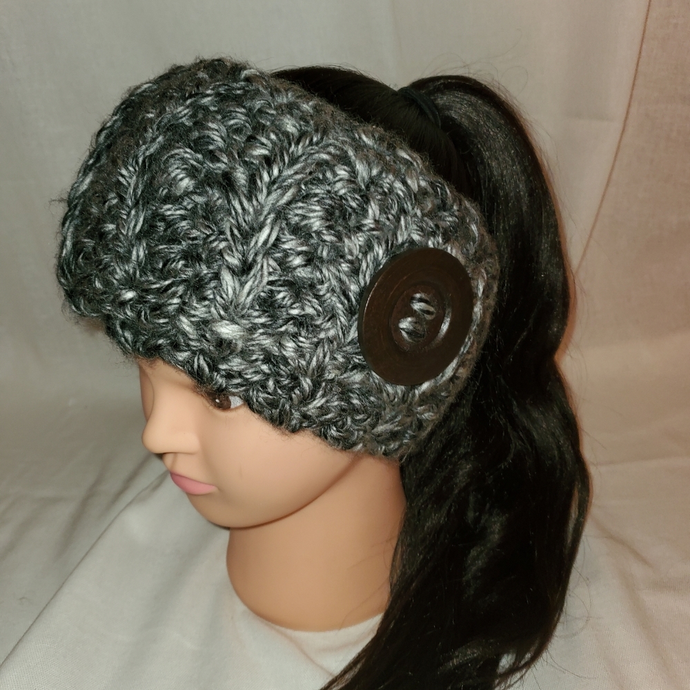 Gray Chunky Headband, Gray Chunky Ear Warmer, Handmade Gift